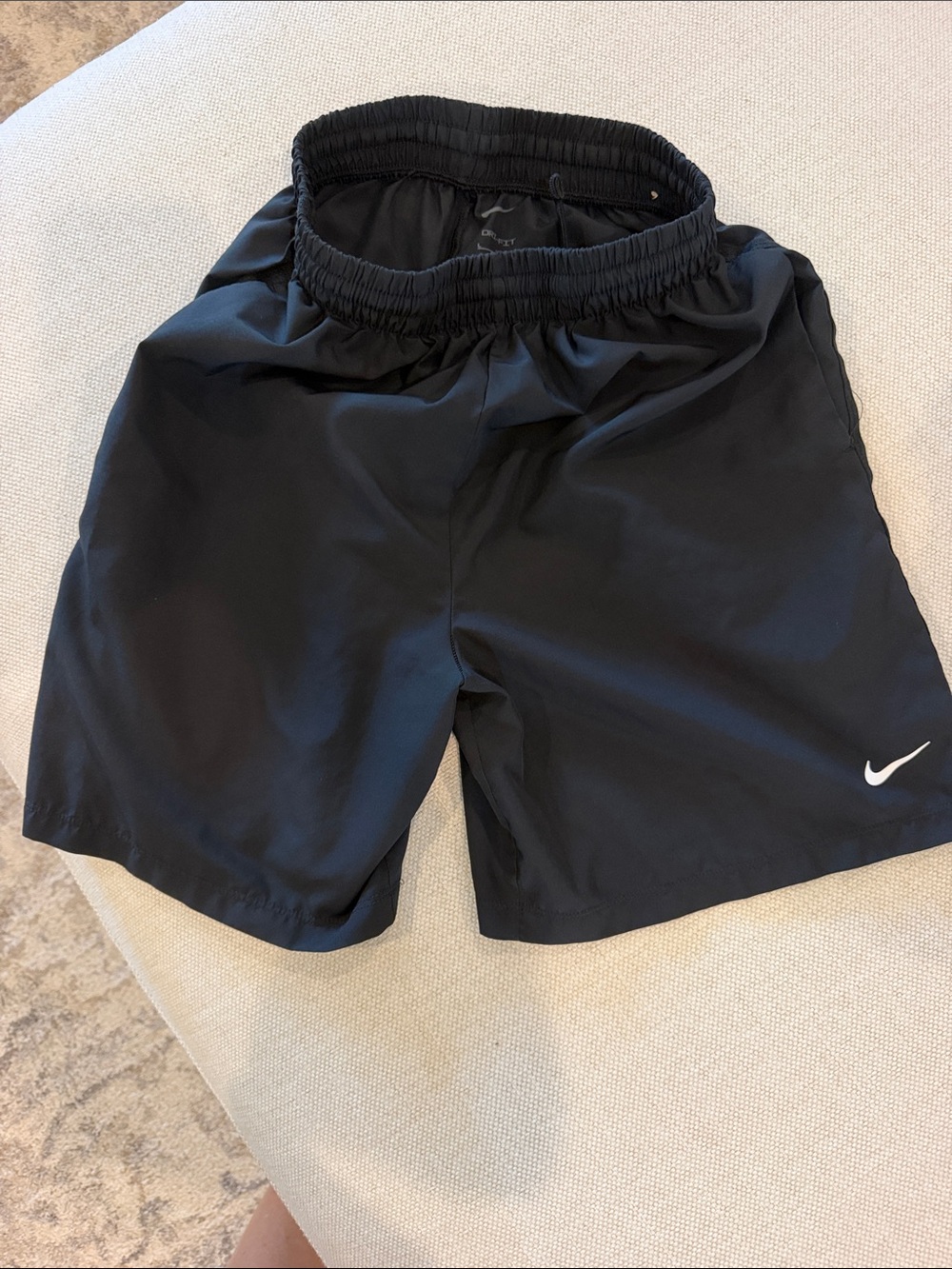 Nike Black Kids Athletic Shorts with White Swoosh